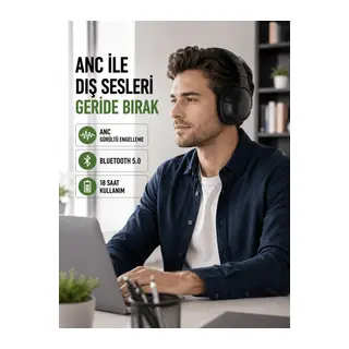 Geniş Frekans Aralıklı Bluetooth Kulak Üstü Kulaklık