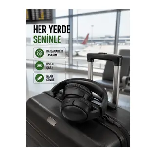 Katlanabilir USB-C Şarjlı Bluetooth Kulaklık