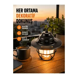 Hafif ve Taşınabilir Retro Tasarım Kamp Lambası