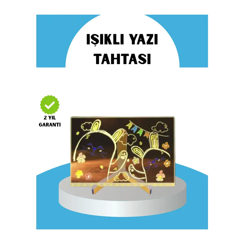 Silinebilir LED Mesaj Tahtası 7 Renkli Kalem Dahil
