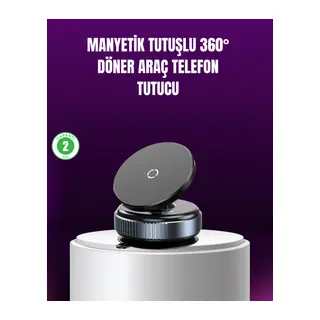 Araç İçi Manyetik Telefon Tutucu 360° Döner Vakumlu Stand