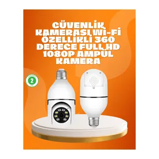 Tam Karanlıkta Görüntüleme Sağlayan 1080P Ampul Güvenlik Kamerası