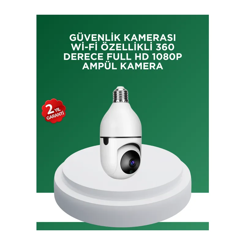 1080P Gece Görüşlü Ampul Güvenlik Kamerası – Kablolu ve Kablosuz Seçenekli