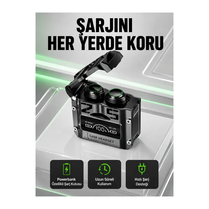 Yüksek Ses Kaliteli Kablosuz Bluetooth Kulaklık Suya Dayanıklı Yeni Nesil