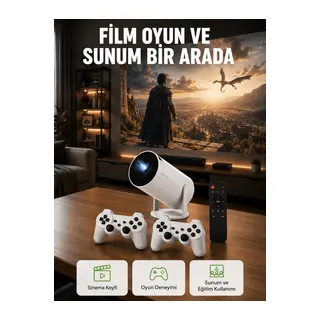 10.000 Oyun Destekli, Çift Kollu 4K Projeksiyon – HDMI, USB, AUX, Ethernet Yok Yeni Nesil