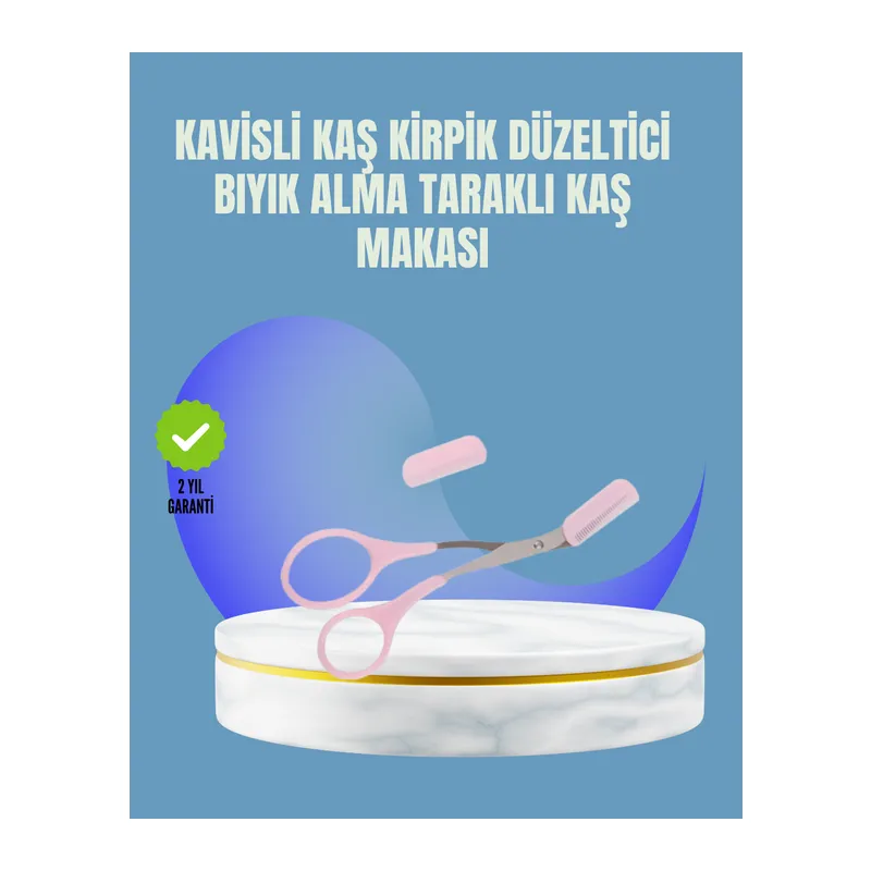 Tarak ve Fırça Başlıklı Kaş Şekillendirme Makası