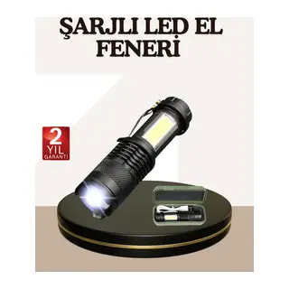 Küçük Boy Şarjlı LED El Feneri Taşınabilir Klipsli