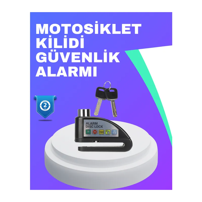 Su Geçirmez Alarm Disk Kilidi Motosiklet Scooter Bisiklet Güvenlik