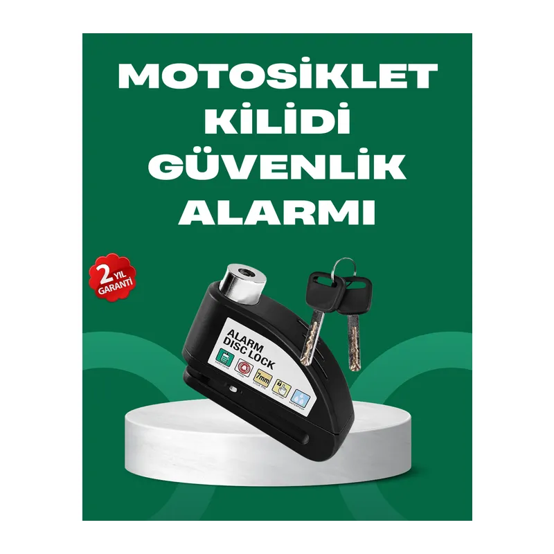 Motosiklet Scooter Bisiklet Tekerlek Disk Kilidi Alarmlı Güvenlik