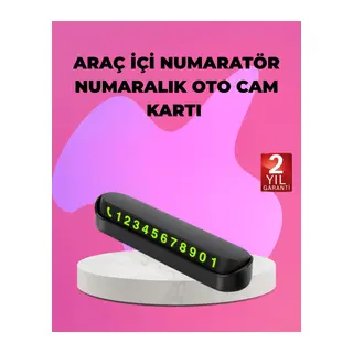 Fosforlu Araç İçi Park Kartı Numaratörü