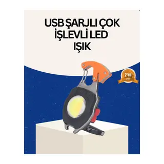 USB Şarjlı Mini LED Anahtarlık Fener