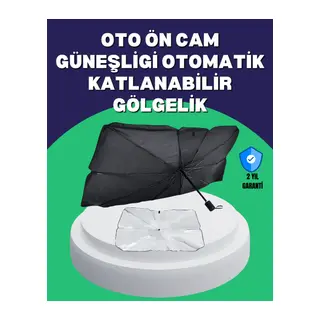 Şemsiye Tasarımlı Katlanabilir Araç Güneşliği – Geniş Uyumlu, UV Koruma