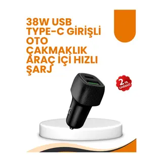 Araç Çakmak Girişli 38W Hızlı Şarj Aleti – İki Cihaz Destekli