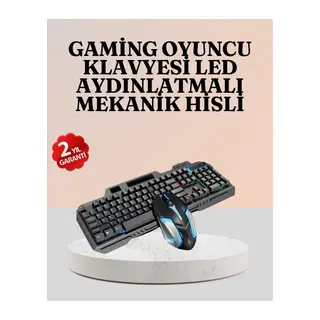 RGB Aydınlatmalı Oyuncu Klavye Mouse – Mekanik Hissiyat, Maksimum Kontrol