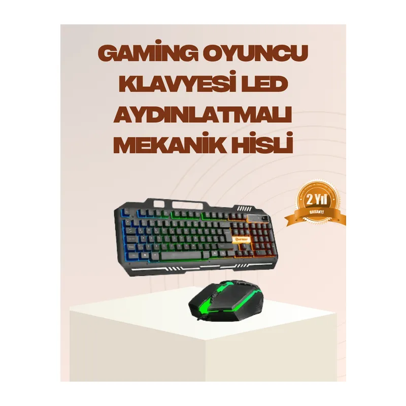 Mekanik LED Gaming Klavye Mouse Seti – Yüksek Tepki ve Ergonomi