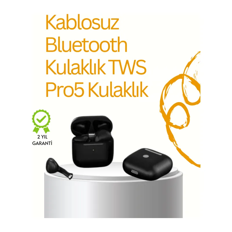 TWS Pro 5 Bluetooth Kulaklık – Gelişmiş Ses Teknolojisi ve Uzun Batarya Ömrü
