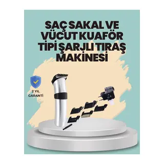 Profesyonel Erkek Tıraş Makinesi – Kablosuz, Paslanmaz Bıçaklı ve Tam Aksesuar