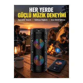 Çift Sürücülü Taşınabilir Kablosuz Hoparlör Yeni Nesil
