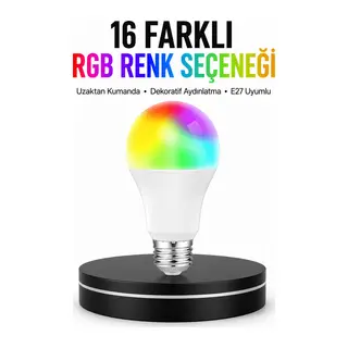 Renk Değiştiren RGB LED Ampul 16 Renk Uzaktan Kumandalı 2025 Model