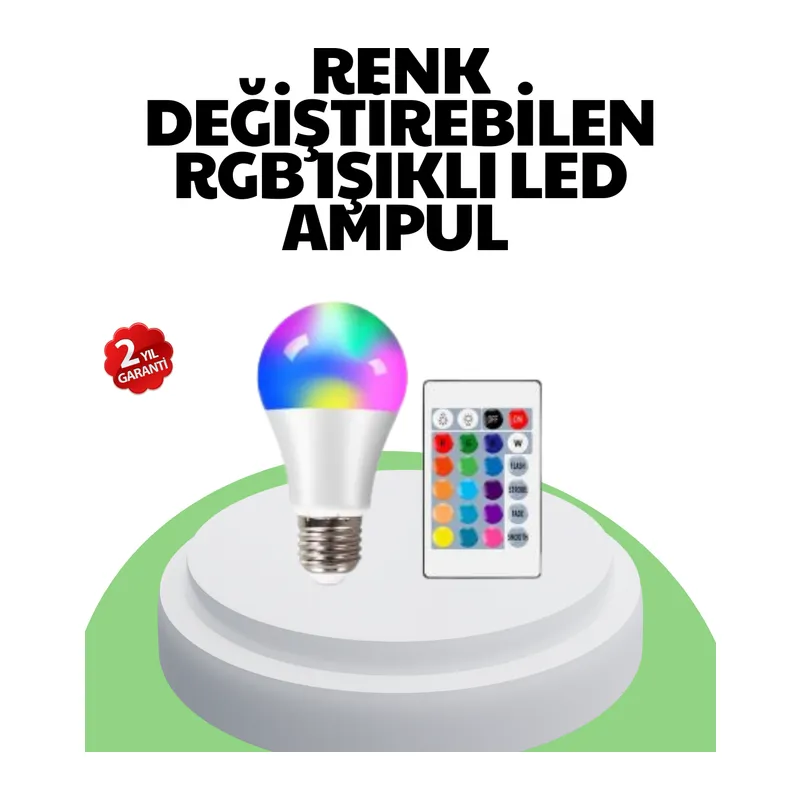 2025 RGB LED Ampul Uzaktan Kumandalı Renkli Işık A Kalite