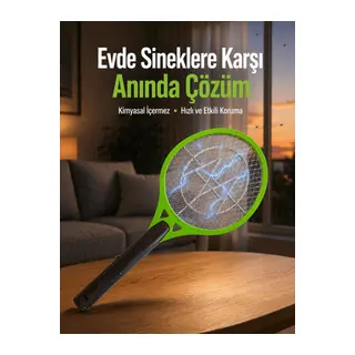 Çocuk ve Evcil Hayvan Dostu Elektrikli Sinek Raketi | Güvenli Kullanım Yeni Nesil