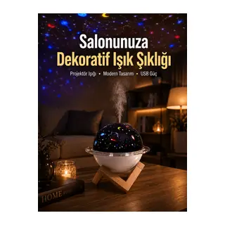 Gece lambası özellikli taşınabilir nemlendirici ve aromaterapi cihazı USB girişli