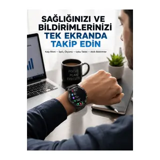 Akıllı Saat Yeni Model Sesli Asistan Bildirim Görme Bluetooth Bağlantılı Müzik Dinleme