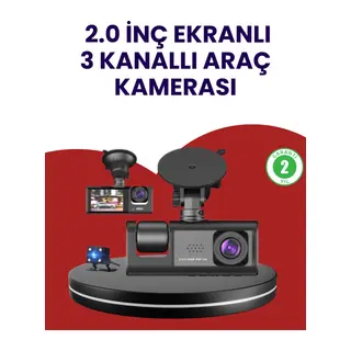 Üç Kameralı Araç Kamerası | Full HD 1080P Ön + HD İç/Arka