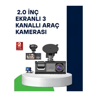 Üç Kameralı Araç Kamerası Full HD Gece Görüş G-Sensör