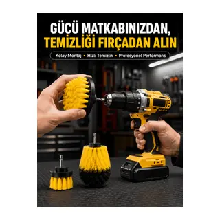 Matkap Uyumlu Temizlik Fırçası Seti 3’lü Çok Amaçlı