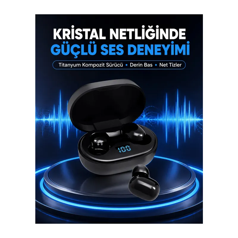 Titanyum Hoparlörlü Kablosuz Bluetooth Kulaklık Yeni Nesil
