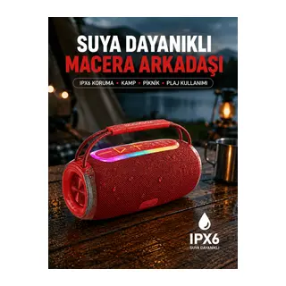 20W Kablosuz Bluetooth Hoparlör RGB Işık Efektli USB/SD/AUX Destekli