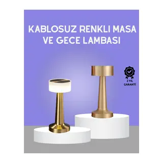 Touch Gece Lambası Dokunmatik Kontrol, Kablosuz Kullanım, Metal Gövde