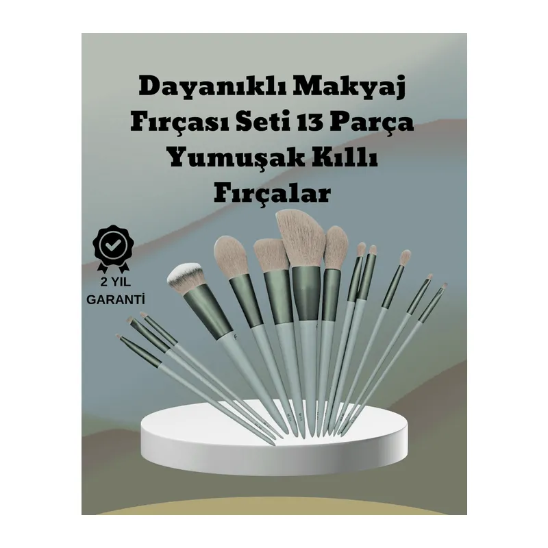 umuşak Kıllı Estetik Tasarımlı 13'lü Makyaj Fırçası Seti Günlük ve Profesyonel Kullanım