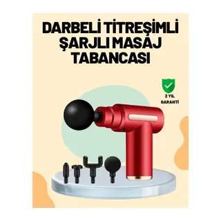 Kas Gevşetici Masaj Tabancası 4 Başlık ve Ayarlanabilir Hız