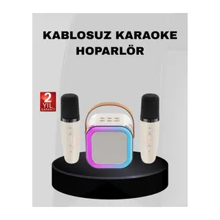Taşınabilir Karaoke Hoparlör Bluetooth 5.0 ve Çift Mikrofonlu