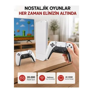 2 Kollu Kablosuz 4K TV Uyumlu Klasik Oyun Konsolu