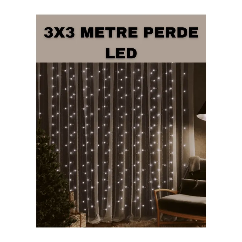 3x3 LED Şelale Perde Işık Kutlama ve Dekor Aydınlatması