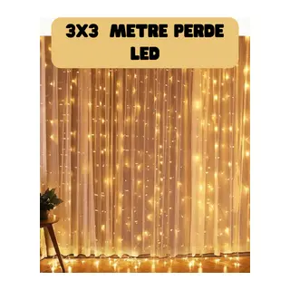 3x3 Metre Perde LED Işık Sıcak Şelale Tasarım Dekoratif Aydınlatma