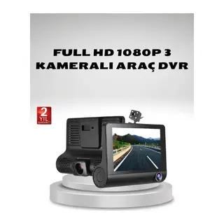 Araç Kamerası 3’lü Full HD DVR 1080P Gece Görüşlü ve G-Sensörlü