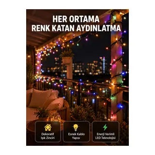 5 Metre Şeffaf Kablo LED Peri Işığı 50 Ampullü Dekoratif Led Yeni Nesil
