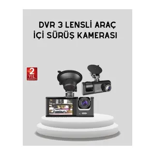 Full HD Üç Kameralı Araç Kamerası 170° Geniş Açılı ve Park Destekli