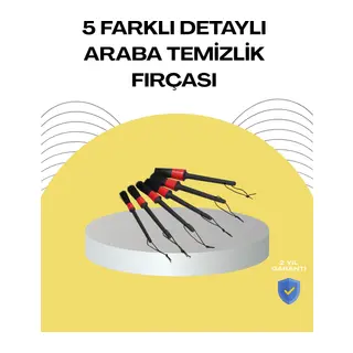 5 Boy Fırçalı Araba Temizlik Seti-Derin Temizlik Sağlayan Yumuşak Fırçalar
