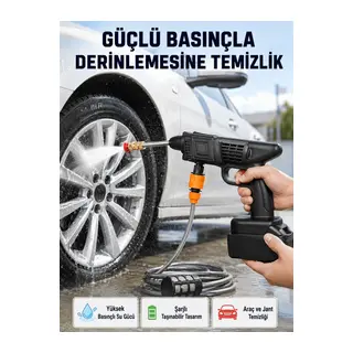 Taşınabilir Akülü Araba Yıkama Makinesi 1.7 MPa Basınçlı ve Ergonomik Tasarımlı