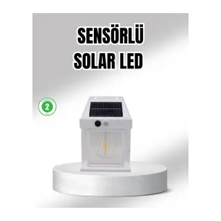 Güneş Enerjili Dış Mekan Sensörlü Duvar Lambası IP65 Su Geçirmez
