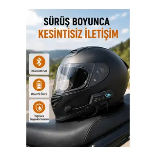 Motosiklet Kask Kulaklığı Bluetooth 5.0 Gürültü Önleme ve Hızlı Bağlantı Yeni Nesil