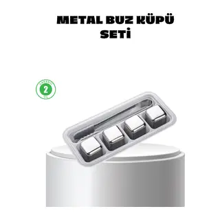Paslanmaz Çelik Metal Buz Küpü Seti Sulandırmadan Soğutma ve Klips Dahil