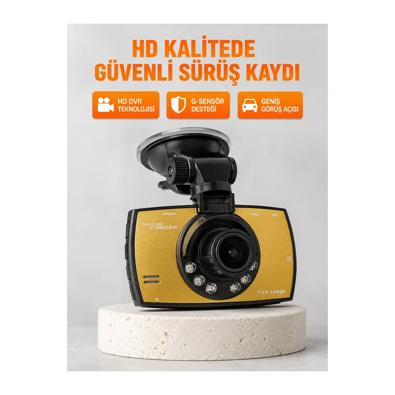 Araç Ön Kamera Full HD Kayıt ve G Sensor Özellikli