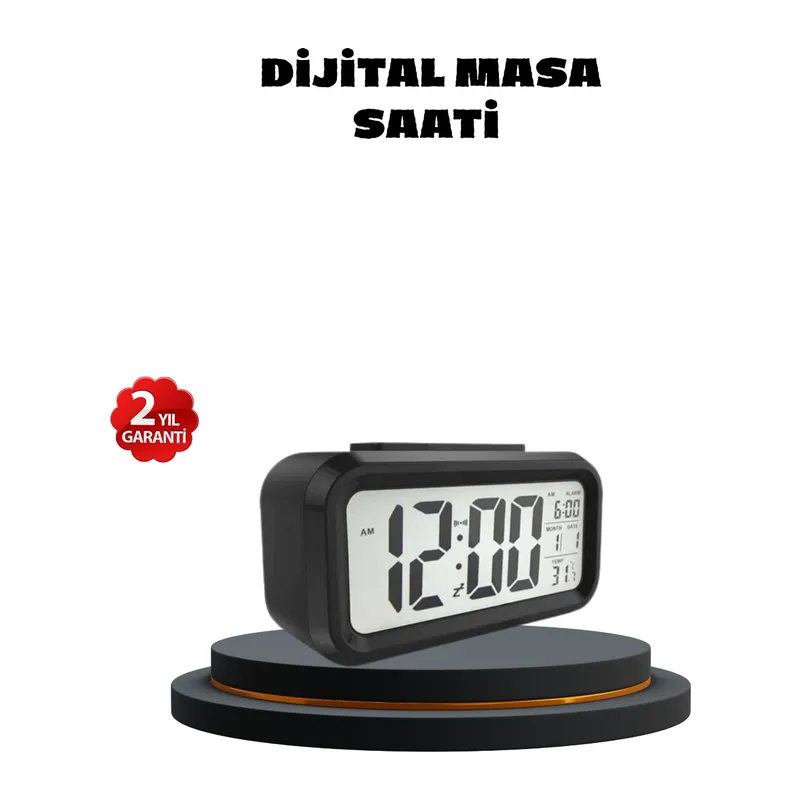 Sensörlü Dijital Masa Saati Alarm ve Sıcaklık Göstergeli
