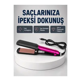 Profesyonel İyon Teknolojili Saç Düzleştirici – 220°C Hızlı Isınma ve LED Ekranlı Tasarım